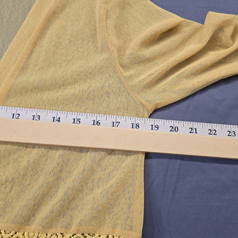 Ember Woman’s Maxi Long Lace Boho Duster Cardigan Mustard Size M - Picture 4 of 9